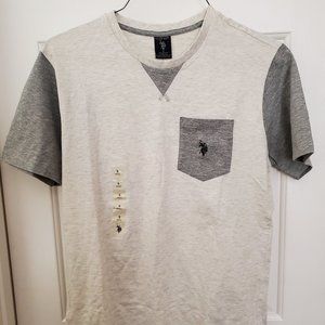 U.S. Polo Assn Colorblocked Grey Shirt New Sz Sm